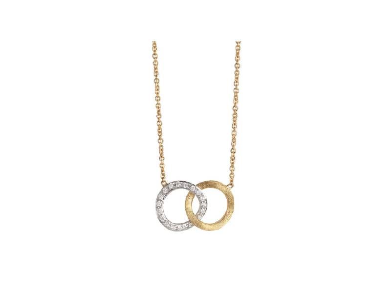 18 KT YELLOW AND WHITE GOLD PENDANT WITH DIAMONDS INFINITY LOVE JAIPUR MARCO BICEGO CB1803 B YW Q6